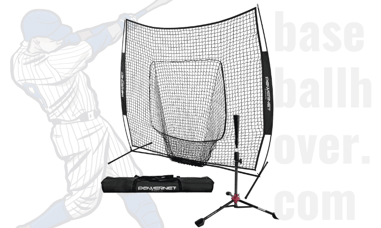10. PowerNet Baseball Softball Practice Net 7x7 with Travel Tee
